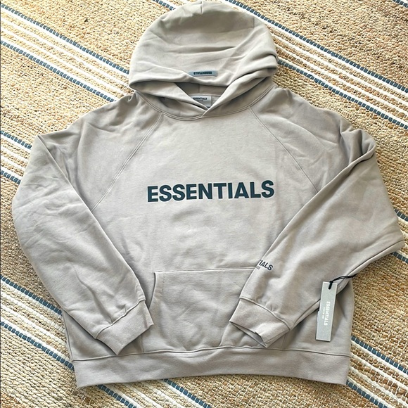 NWT, AUTHENTIC Essentials FEAR OF GOD, Hoodie - OLIVE/KHAKI Large - Picture 2 of 13